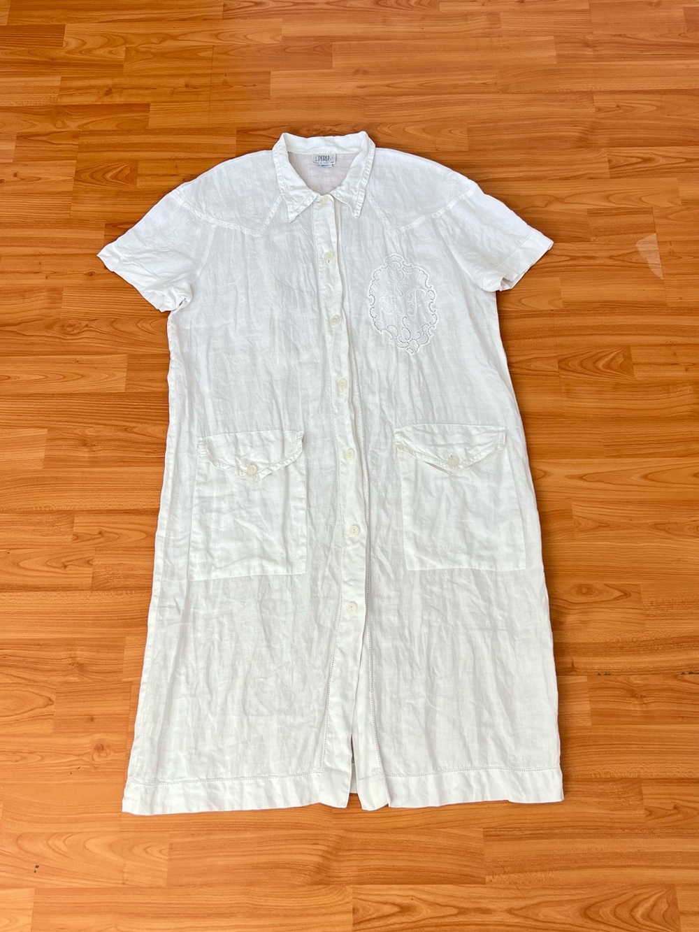 Vintage La Perla 100% Linen Shirt Dress